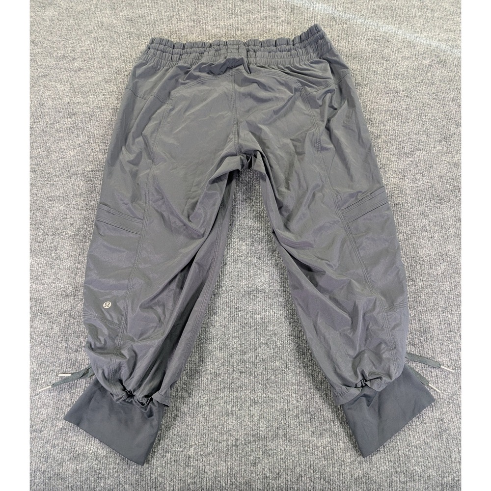 Lululemon Dance Studio Crop Pants Gray Ruched Joggers Size 8 Drawstring Pockets - Picture 5 of 6